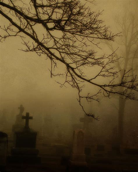 Spooky Graveyard Fog Photograph by Gothicrow Images - Fine Art America