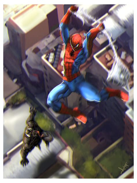 Spiderman vs Venom fan art | Spiderman, Amazing spiderman, Marvel spiderman