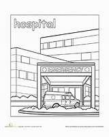 Hospital Coloring Page sketch template