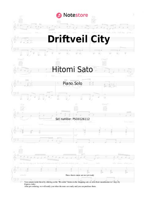 Driftveil City piano sheet music Hitomi Sato, GAME FREAK in Note-Store.com | Piano.Solo SKU ...