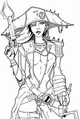 Captain Scarlett From Borderlands sketch template
