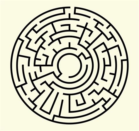 Maze for kids. Abstract circle maze. Find the path to the gift. Game for kids. Puzzle for ...