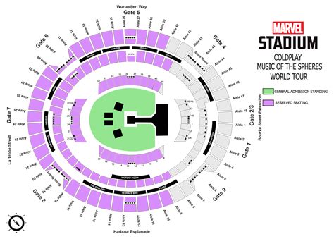 Coldplay Seating Map - Marvel Stadium | Austadiums