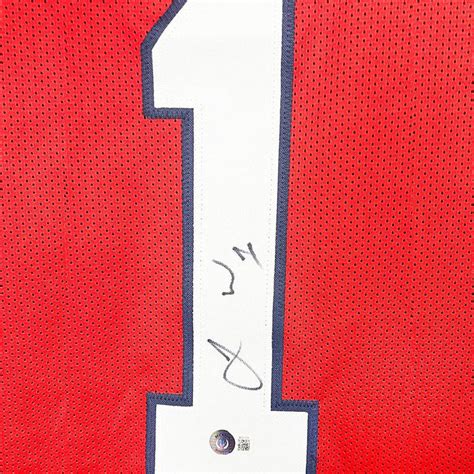 Jimmie Ward Signed Houston Red Football Jersey (Beckett) — RSA