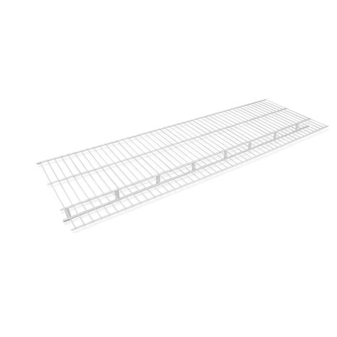 Everbilt 96 in. L x 16 in. W White Fixed Mount Steel Closet Organization Wire Shelf (Max ...