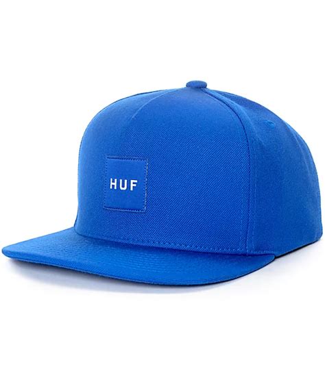 HUF Box Logo Dark Cobalt Snapback Hat | Zumiez