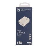 หัวชาร์จ Blue Box USB wall Charger USB-A/USB-C PD 65W GAN White