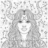 Taurus Woman Astrological Zodiac Sign Coloring Book Antistress For  sketch template