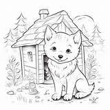Premium Photo  Coloring Pages Of A Dog Outside House With doghouse sketch template