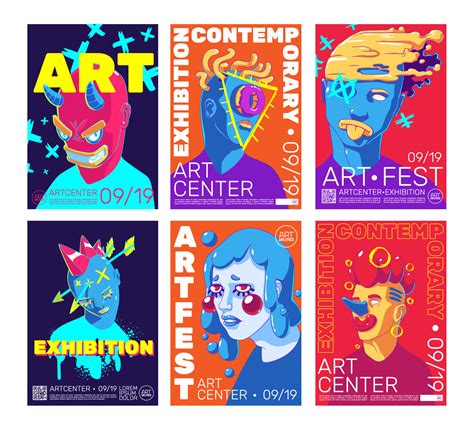 Set of contemporary art poster templates 16962733 Vector Art at Vecteezy