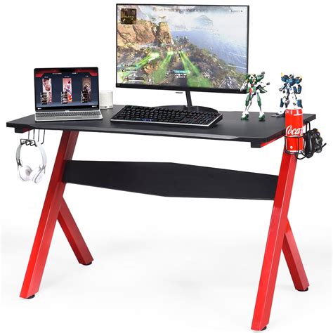 Costway Gaming Desk Computer Desk w/Controller Stand Cup Holder Headphone Hook Mouse Pad ...
