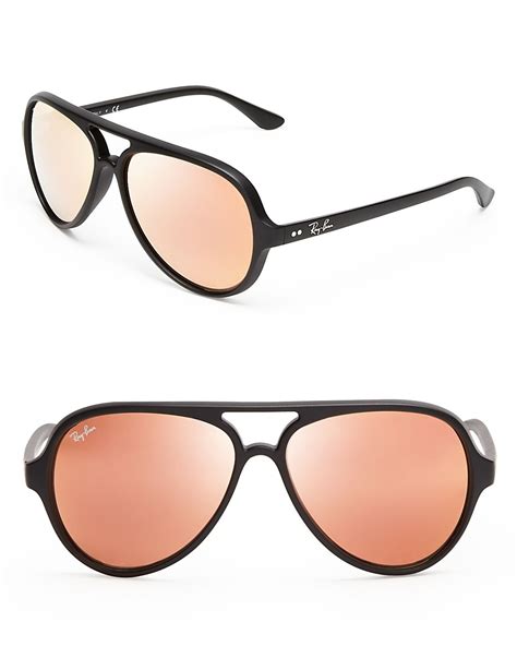 Lyst - Ray-ban Matte Mirrored Aviator Sunglasses in Black