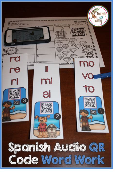 Spanish Initial Syllable QR Code Pirate Word Work | Teaching with Nancy | Word work, Bilingual ...