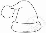 Santa Claus hat printable Outline For Crafts  Coloring Page sketch template