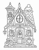 Free Printable Haunted House Coloring Pages For Halloween sketch template