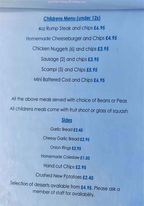 Menu at Hope & Anchor pub & bar, Burry Port