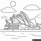 Sydney Opera House Coloring Page  Easy Drawing Guides sketch template