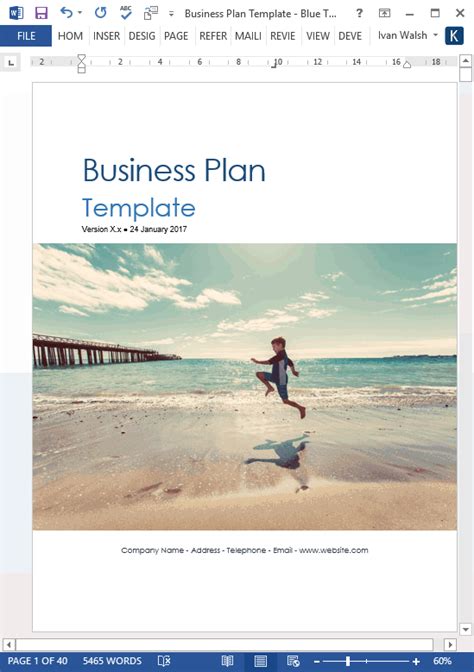 Business Plan Templates (40-Page MS Word + 10 Free Excel Spreadsheets)