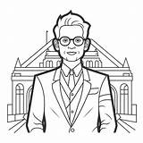 Architect Coloring Sheet  Page sketch template