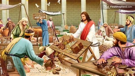 Jesus Cleanses The Temple Painting at PaintingValley.com | Explore ...