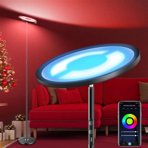 XMCOSY+ Floor Lamp, 2400LM Smart RGBW LED Standing Lamp with Modern Double-Side Lighting, WiFi ...