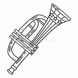 Trumpet Isolated Coloring Page For Kids Stock Vector  Illustration Of sketch template
