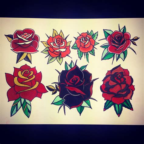 Traditional Rose Tattoo Flash - Printable Calendars AT A GLANCE