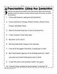 Semicolon Worksheets