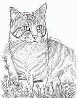 Realistic Cats Coloring Pages sketch template