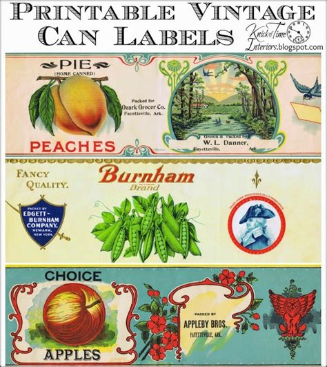 Antique Tin Can Fruit Label Printables - Knick of Time