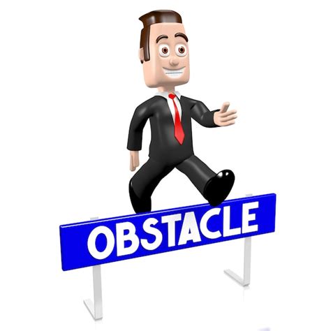 Premium Photo | Cartoon businessman jumping over an obstacle 3d illustration