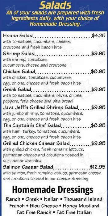 Menu at Captain Steve's Seafood restaurant, Charlotte, Monroe Rd