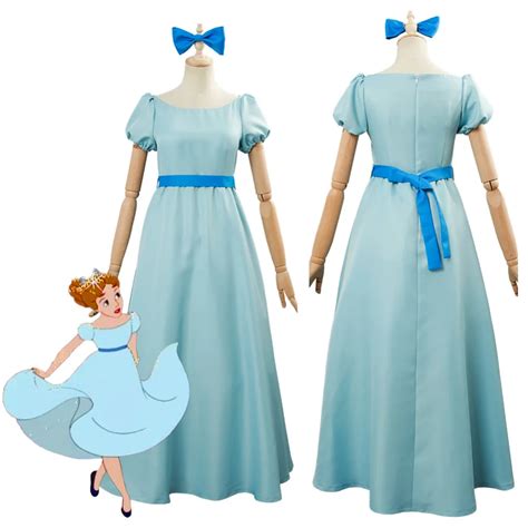 Movie PeterPan Peter Pan Wendy Cosplay Costume Women Girls Long Dress Halloween Carnival ...