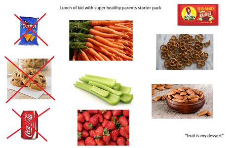 Lunch of kid with super healthy parents starter pack : r/starterpacks