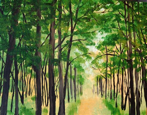 Forest Path Painting by Tricia Griffith