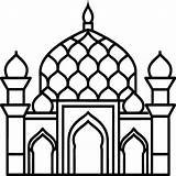 Mosque coloring pages Outline minaret And Dome On White  sketch template