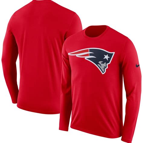 New England Patriots Nike Fan Gear Primary Logo Long Sleeve Performance T-Shirt - Red