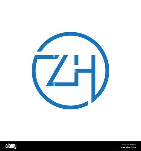 ZH Logo Design Vector Template. Initial Circle Letter ZH Vector Illustration Stock Vector Image ...