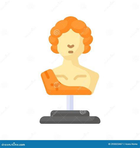 Ancient Statue, Ancient Greek Sculpture Icon Design in Trendy Style Stock Illustration ...