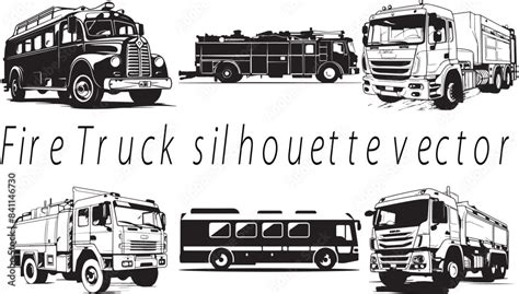 Fire Truck, Silhouette, Vector, Emergency, Firefighter, Rescue, Fire ...