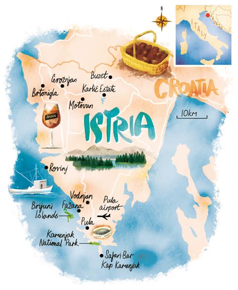 Istria map by Scott Jessop, October 2015 issue | Kroatien reisen ...