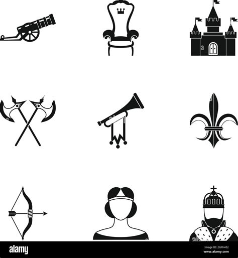 Medieval knight icons set, simple style Stock Vector Image & Art - Alamy