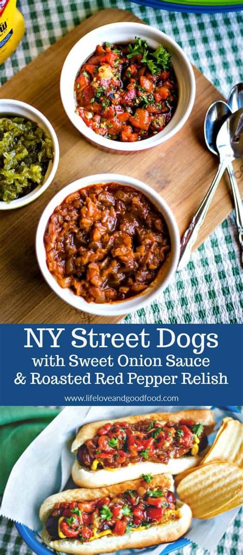 New York Style Hot Dogs with Onion Sauce and Red Pepper Relish | Life ...