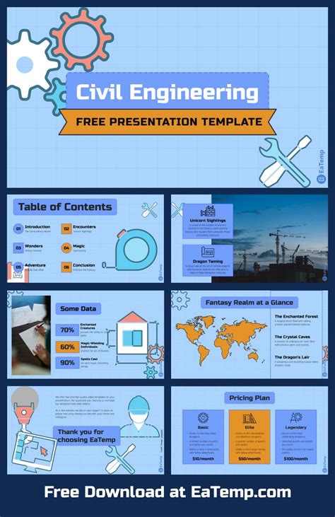 Civil Engineering PPT Presentation Template - EaTemp