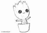 Baby Groot Coloring Page In Drawing Pages  sketch template