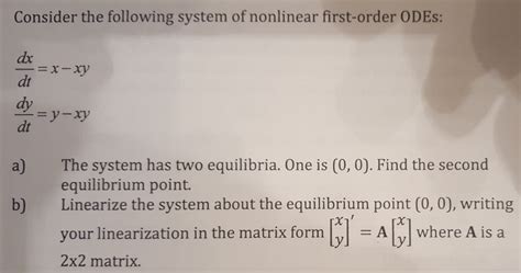 Solved Consider the following system of nonlinear | Chegg.com