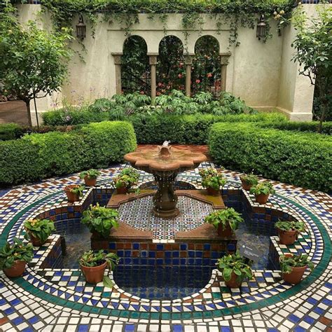 Inside the Moorish garden of the Temperate (Mediterranean) House at the Missouri Botanical ...