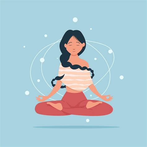 Mujer relajada meditando | Vector Gratis