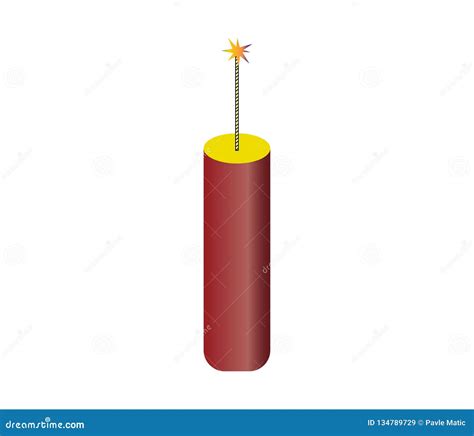 Dynamite Stick With Fuse Isolated On White Background Stock Vector ...