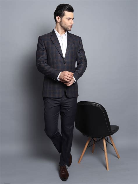 Formal Blazer Navy Blue Checks – Ragal Fashion Hub